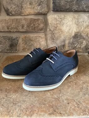 Softwalk Willet Womens Size 7 Willet Navy Suede Nubuck Oxford New In Box